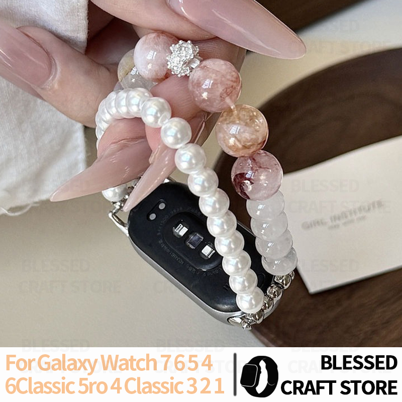 Smartwatch Vintage Watches For Women - Natürliches Kristallperlen-Armband für Samsung Galaxy Watch