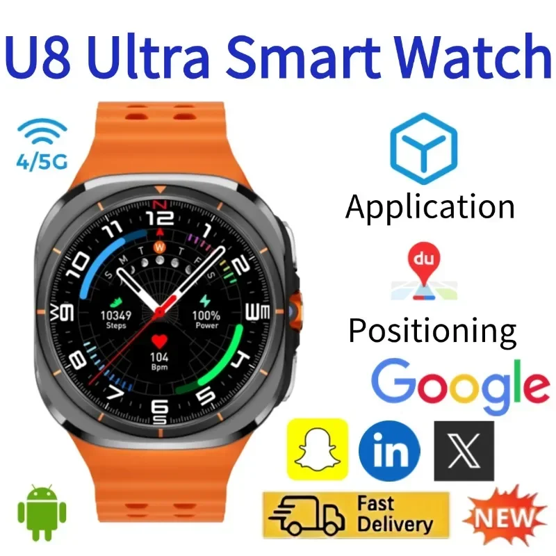 Smartwatch Watches For Women With Gps - U8 Smartwatch 4G 5G mit drehbarer