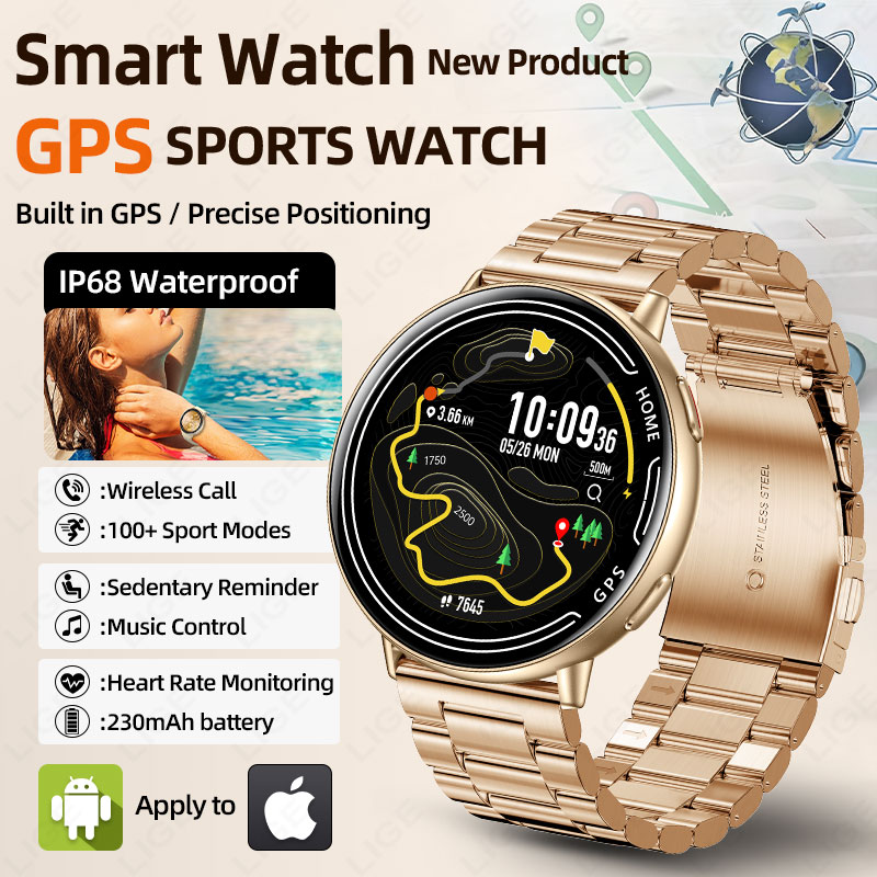 Smartwatch Watches For Women With Gps - LIGE GPS Smart Uhr Herzfrequenz Überwachung