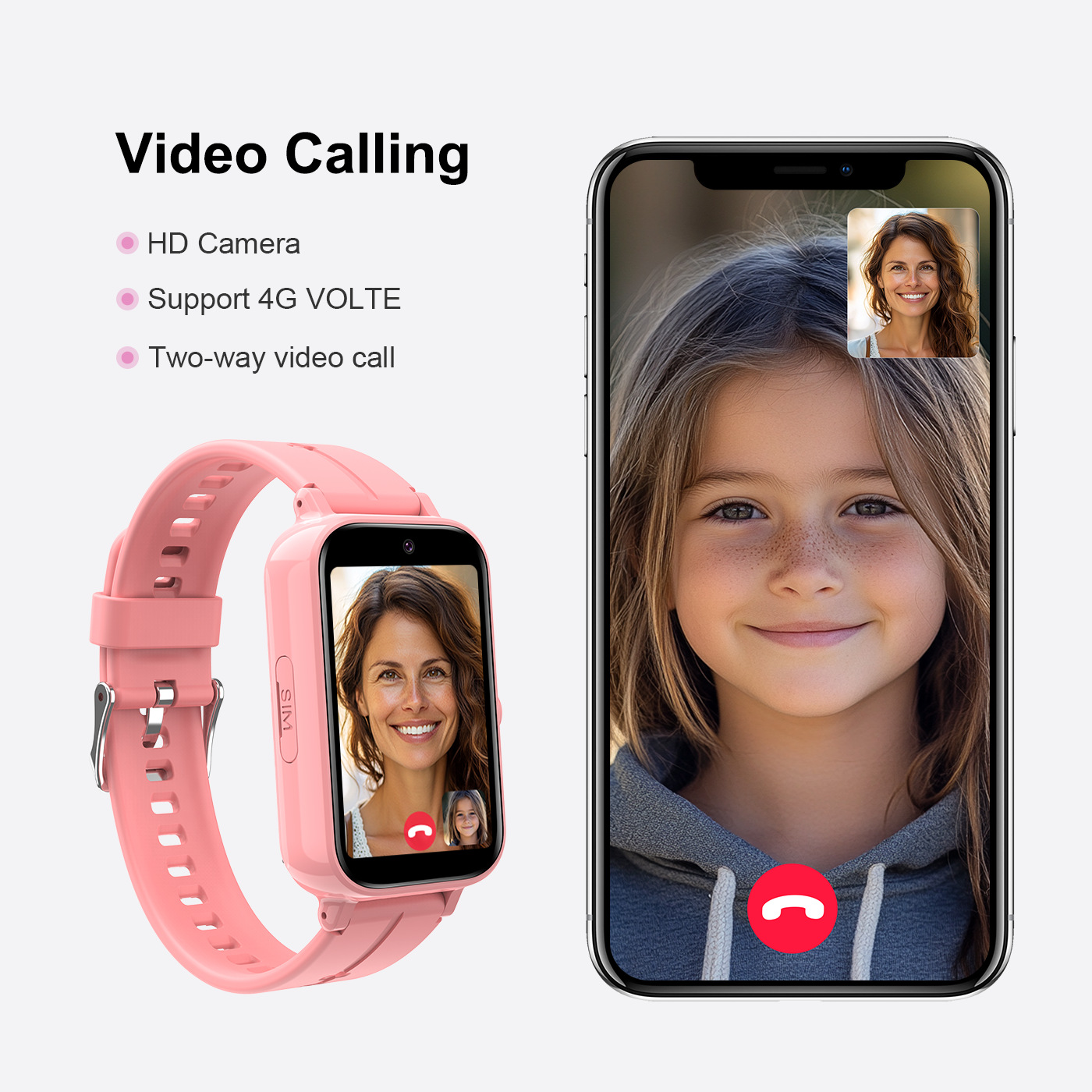 Smartwatch Watches For Kids - Kinder-Smartwatch für Kinder, Uhr mit 4G-SIM-Karte,